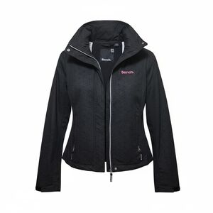 Pink Embroidered Bench Women's Black 100% Cotton Utility Jacket